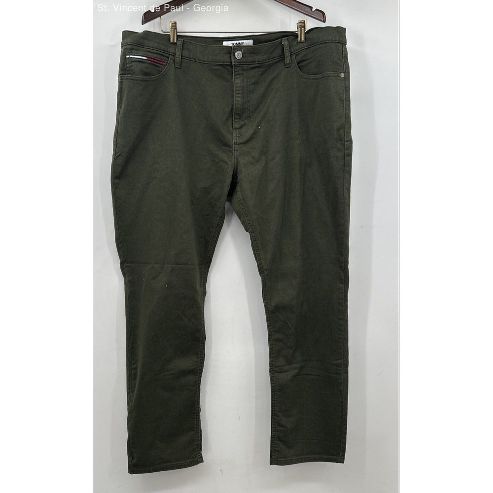 Tommy Jeans Slim Straight Jeans Men's 42x32 Olive Green